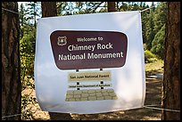 Temporary sign after new designation. Chimney Rock National Monument, Colorado, USA ( color)