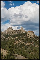 Chimney Rock and Companion Rock. Chimney Rock National Monument, Colorado, USA ( color)