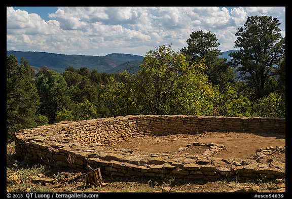 Archeological ruins. Chimney Rock National Monument, Colorado, USA (color)