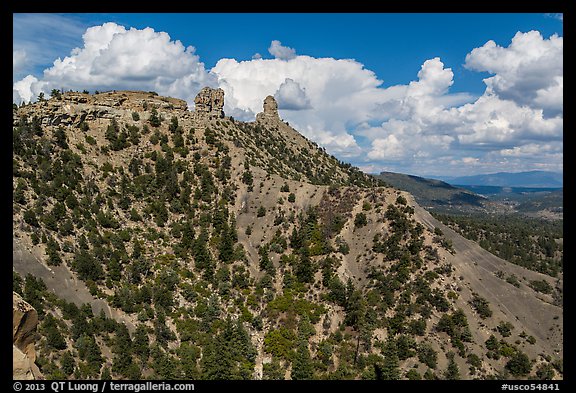 Spires of Cretaceous Period. Chimney Rock National Monument, Colorado, USA (color)