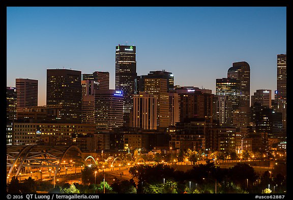 City skyline at dawn. Denver, Colorado, USA (color)