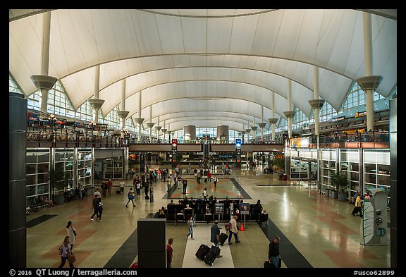 Main concourse, Denver International Airport. Denver, Colorado, USA (color)