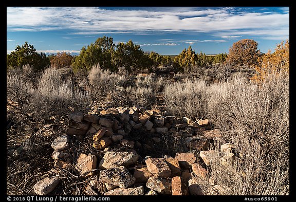 Ruined walls. Canyon of the Anciens National Monument, Colorado, USA (color)