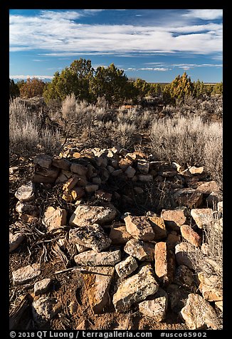 Unnamed ruined walls. Canyon of the Ancients National Monument, Colorado, USA (color)