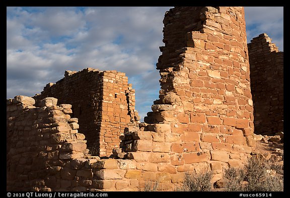 Hovenweep Castle walls. Hovenweep National Monument, Colorado, USA (color)