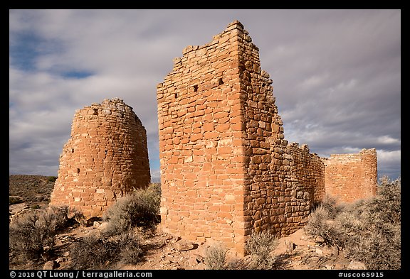 Hovenweep Castle with tower. Hovenweep National Monument, Colorado, USA (color)