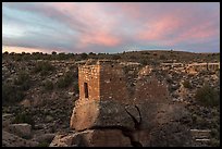 Stronghold House, sunrise. Hovenweep National Monument, Colorado, USA ( color)