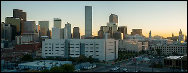 Skyline at sunrise. Denver, Colorado, USA (Panoramic color)