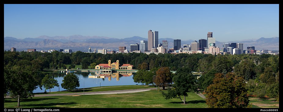 Skyline with City Park. Denver, Colorado, USA (color)