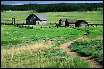 Historic barns,  Florissant Fossil Beds National Monument. Colorado, USA (color)