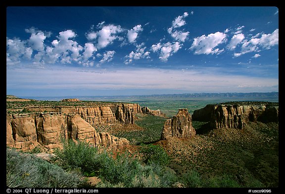 Mesas, Monument Canyon view. Colorado National Monument, Colorado, USA (color)