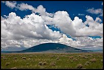 Ute Mountain and summer clouds. Rio Grande Del Norte National Monument, New Mexico, USA ( color)