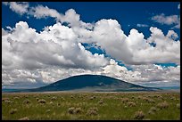 Volcanic hill and clouds. New Mexico, USA (color)