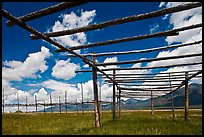 Wooden drying racks. Taos, New Mexico, USA (color)