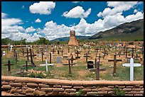 Cemetery and old church. Taos, New Mexico, USA