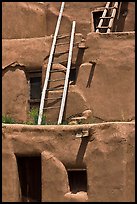 Communal houses of adobe. Taos, New Mexico, USA (color)