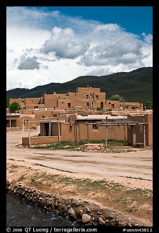 Pueblo dwellings. Taos, New Mexico, USA (color)