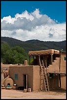 Pueblo house. Taos, New Mexico, USA (color)