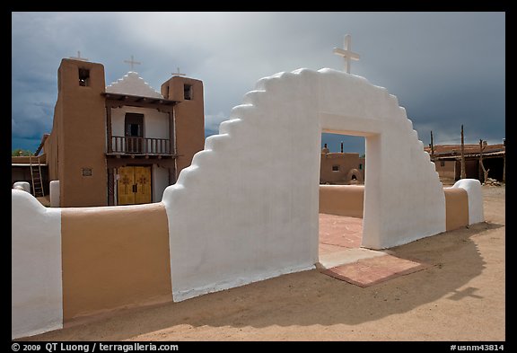 San Geronimo (St Jerome) church. Taos, New Mexico, USA (color)