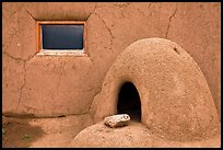 Domed oven and window. Taos, New Mexico, USA