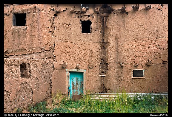 Old adobe walls. Taos, New Mexico, USA (color)