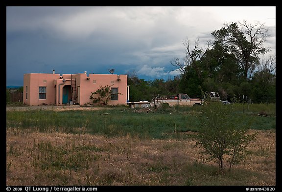 Adobe house on the reservation. Taos, New Mexico, USA (color)