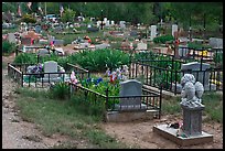 Tombs seen from the back, cemetery. Taos, New Mexico, USA