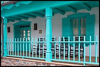 Porch of historic house. Taos, New Mexico, USA