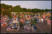 Cemetery at sunset, Rancho de Taos. Taos, New Mexico, USA