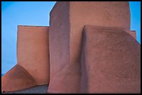 Windowless walls at the back of San Francisco de Asisis mission, Rancho de Taos. Taos, New Mexico, USA (color)