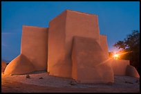 San Francisco de Asisis mission buttresses at night, Rancho de Taos. Taos, New Mexico, USA ( color)