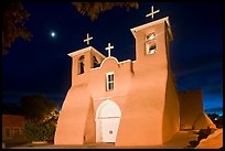 Church San Francisco de Asisis at night, Rancho de Taos. Taos, New Mexico, USA (color)