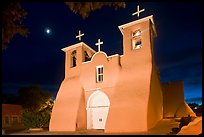 Church San Francisco de Asisis at night, Rancho de Taos. Taos, New Mexico, USA