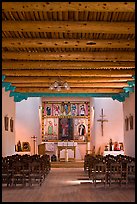 Inside of Picuris Church, Picuris Pueblo. New Mexico, USA