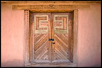 Door of San Jose de Gracia Church. New Mexico, USA