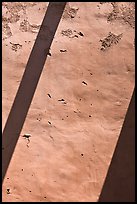 Diagonal shadows on adobe wall, San Jose de Gracia Church. New Mexico, USA