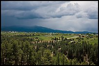 Truchas and Sangre de Christo Mountains with approaching storm. New Mexico, USA ( color)
