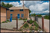 House with blue windows, Truchas. New Mexico, USA ( color)