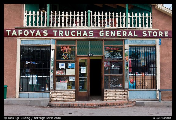 Facade of Tafoya Truchas genereal store. New Mexico, USA