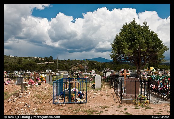 Fenced tombs, Truchas. New Mexico, USA