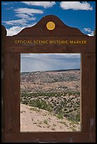 Scenery framed by historic marker. New Mexico, USA (color)