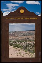 Scenery framed by historic marker. New Mexico, USA