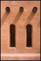 Vigas and deep windows in pueblo style, Sanctuario de Chimayo. New Mexico, USA ( color)