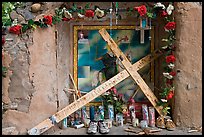 Niche with miscellenous ex-votoes, Sanctuario de Chimayo. New Mexico, USA