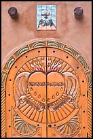 Decorated door, Sanctuario de Chimayo. New Mexico, USA (color)