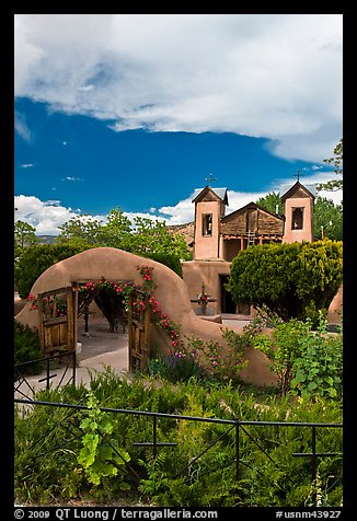 Grounds and shrine, Sanctuario de Chimayo. New Mexico, USA (color)