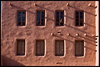 Detail of architecture in pueblo style, American Indian art museum. Santa Fe, New Mexico, USA (color)