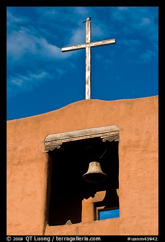 Bell tower, Chapel de San Miguel. Santa Fe, New Mexico, USA