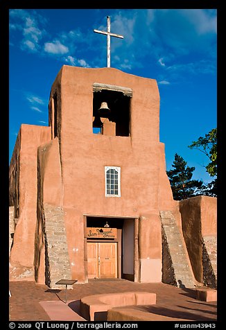 Chapel  San Miguel, oldest church in the US. Santa Fe, New Mexico, USA (color)
