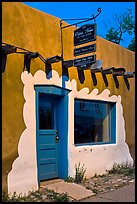 Door, window, and sign indicating oldest house. Santa Fe, New Mexico, USA